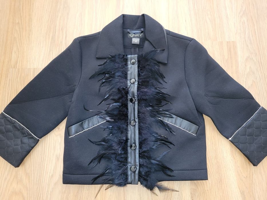 Черно елегантно сако Lucy с пера