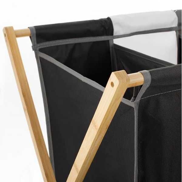 Декоративен кош за пране Mercado Trade, Трицветен, Бамбуk