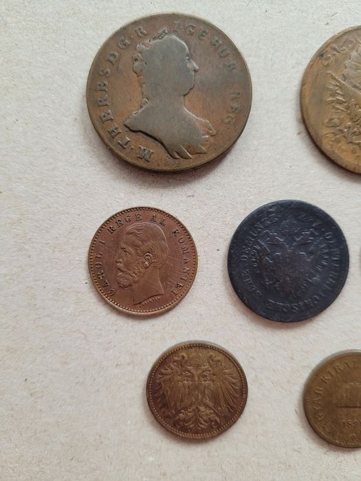 Lot 7 monede vechi cupru