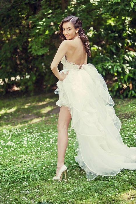 Булчинска / бална рокля цвят шампанско от две части Julia Kontogruni