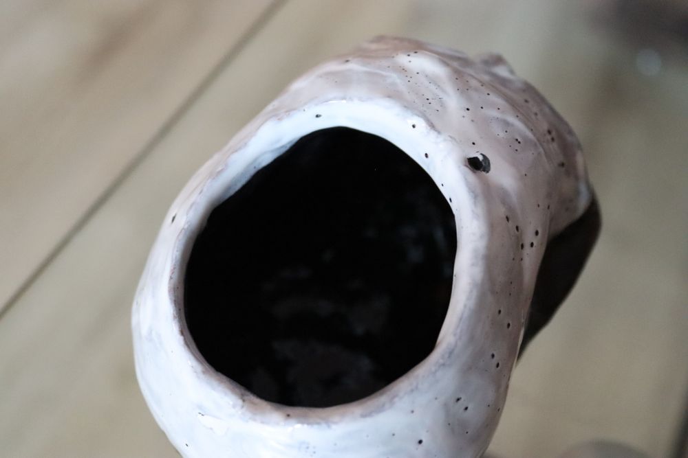 Cutie craniu ceramica făcută manual handmade