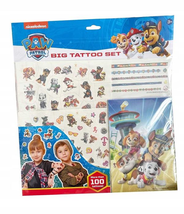 Книжка за оцветяване и Татуировки 100бр комплект Paw Patrol Пес Патрул