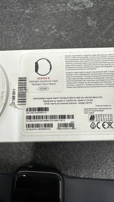 Ceas apple watch 8 Celluar 45mm. Cu factura