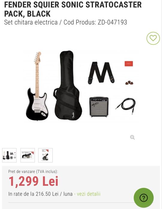 Chitara electrica fender cu folie pe ea+ amplificator si accesorii