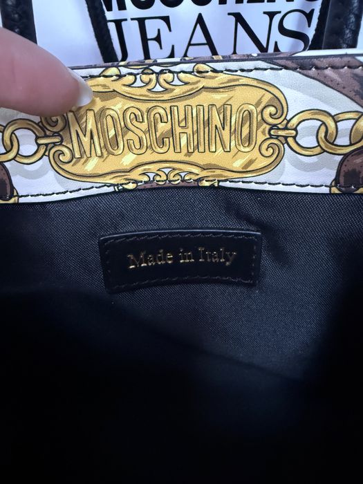 Кожена чанта Moschino Couture