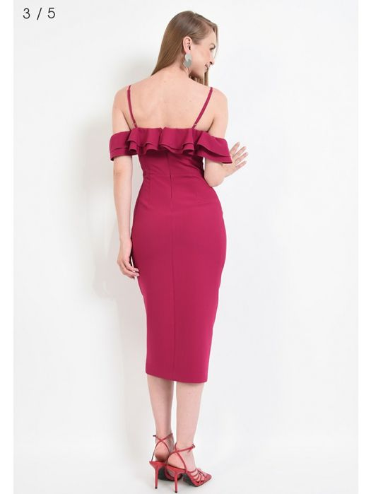 Rochie de seara/ ocazie poema magenta/fuchsia marimea S(36)
