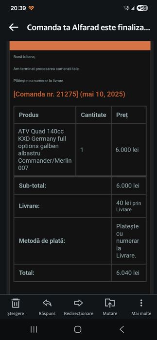 Ma vinde !!! Atv 140 cc   achiziționat iin mai