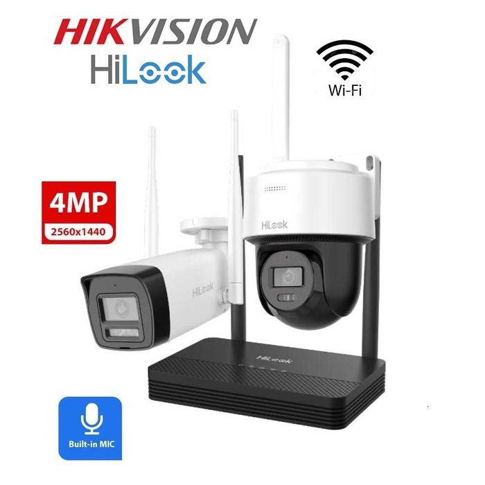 HIKVISION HiLook Wi-Fi Комплект с 2 камери PTZ + Billet 4Mp и WIFI NVR