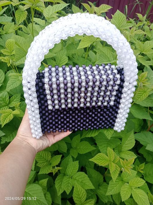 Сумка из бусин жемчуг