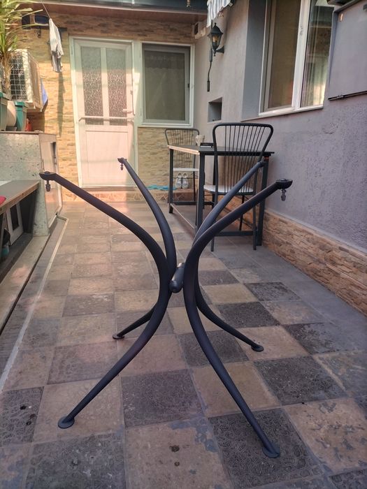 Măsuță de cafea exterior interior din metal și blat din compozit