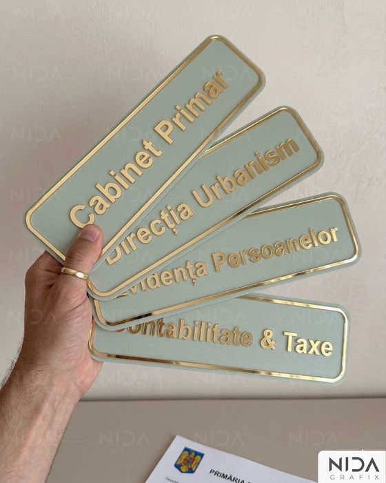 Plăcuțe Premium Plexiglas 3D Birouri, Saloane, Clinici - design custom