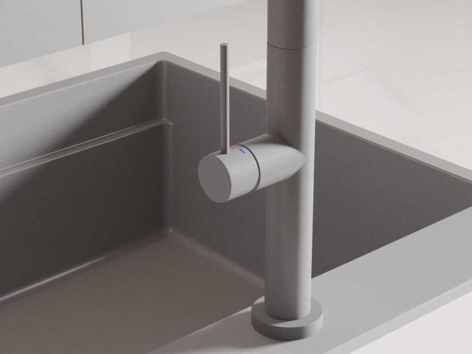 Сив смесител за кухня с изтегляща глава, 2 режима на струя - 9020