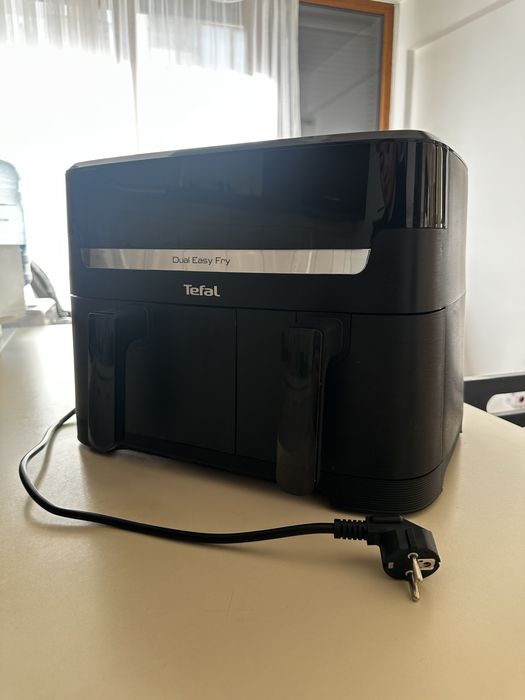 Air fryer Tefal Dual Easy Fry & Grill – 2 cuve, stare foarte bună