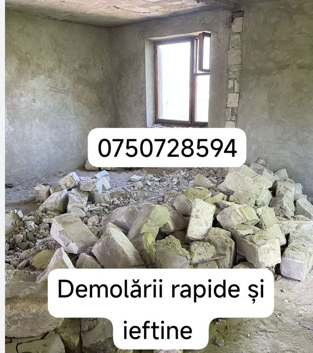 Demolari rapide și ieftine, cărăm molozul