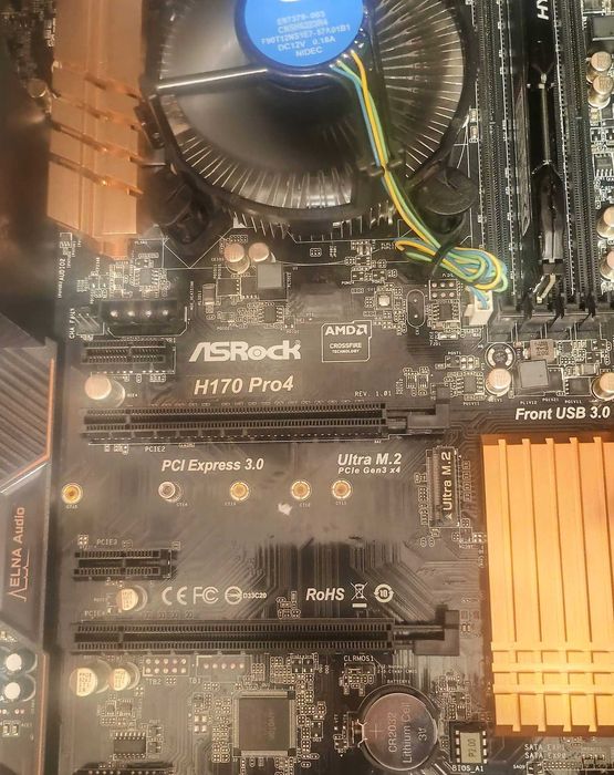 Asrock h170 pro4 backplate i3 6100 video intel hd 530 8gb ram ddr4 opt