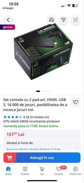 Vand consola jocuri cu doua controlere