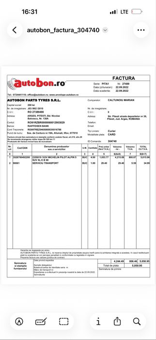 Jante Audi 235/50/19 michelin pilot alpin