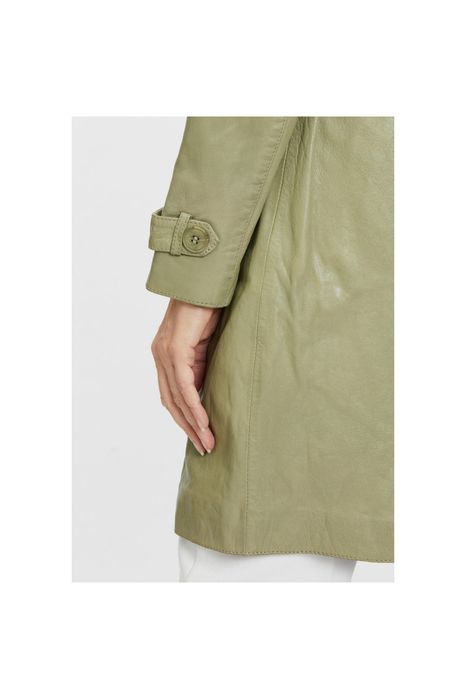 Geaca Lunga de Piele Dama Gipsy Olive Deschis Laily