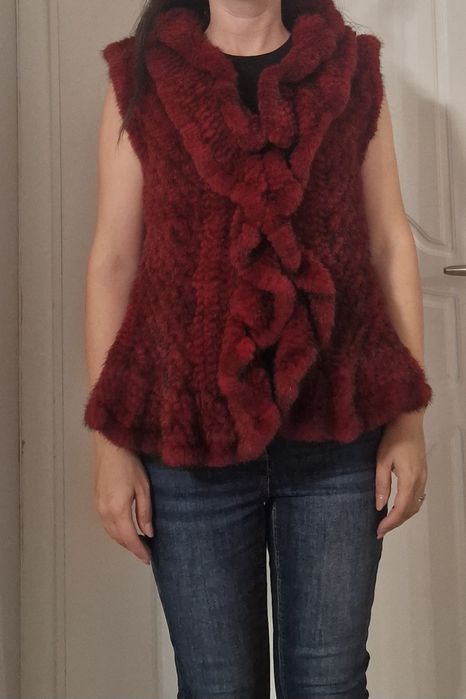 Vesta din blana de nurca impletita