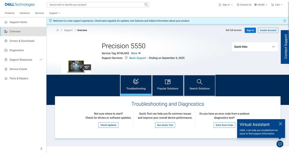 Dell Precision 5550 I7-10850H/32Gb/512GB Quadro T2000 гаранция 09.25