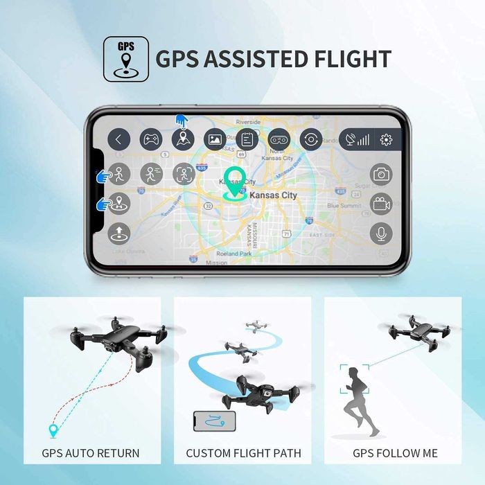 SIGILATA Drona GPS 4K 4VRC 4D-F6 Follow Me Auto Return Home Waypoints