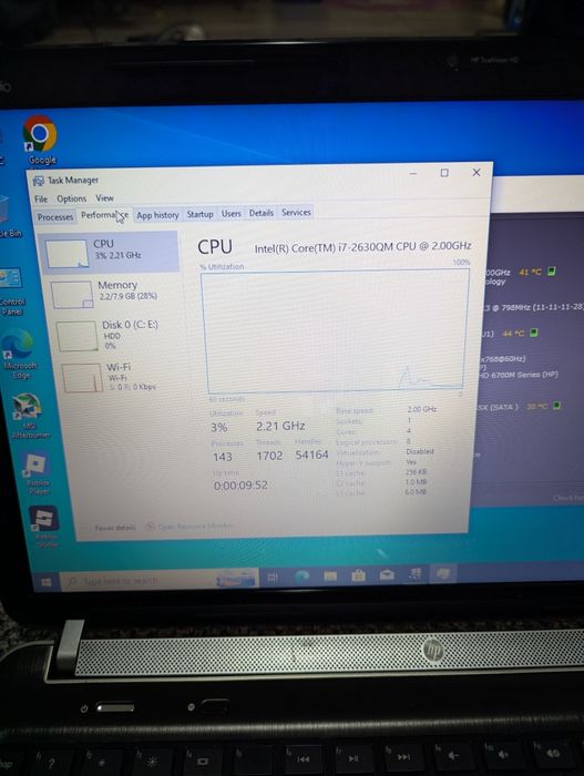 Laptop HP Pavilion i7-2630QM 8gb RAM video AMD 6700  HDD 320