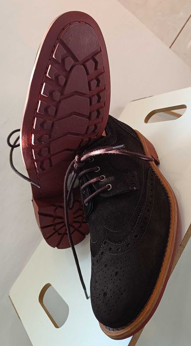 Pantofi derby 41.5 42 brogue Ted Baker NOI piele naturala moale