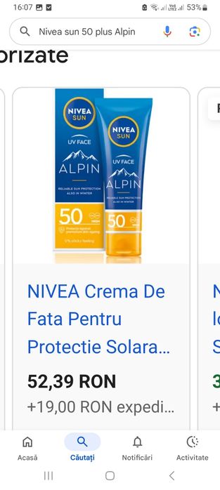 Creme nivea cu protecție solară 50+ pt față