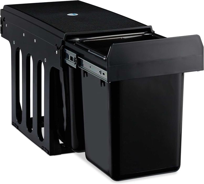 Relaxdays вграден двоен издърпващ се кухненски кош за отпадъци, 2x8 л