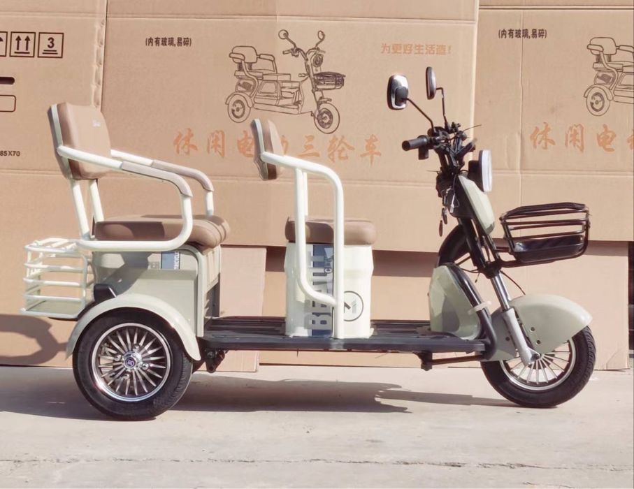 Семейный Мини электро трицикл  3 сидениями для пассажиров | новое