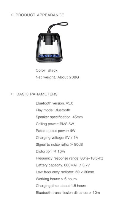 Awei Y666 Mini Bluetooth колонка 5W Stereo Bass & Waterproof Outdoor