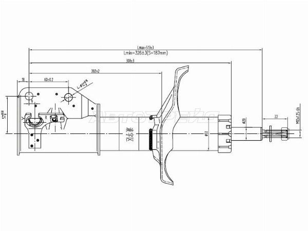 Стойка передняя Mazda 323