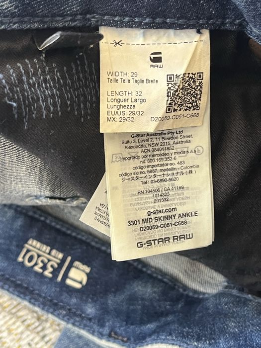 G Star RAW : 3301 Mid Skinny Ankle - Дамски 29 номер / Оригинал