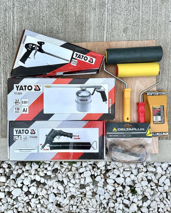 Pistol tencuit/sablat/vopsit pneumatic/Menghina/Set Carote/Furtun pneu