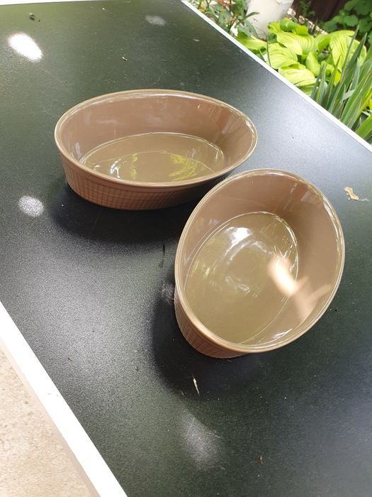 Set 2 vase ceramice ovale pentru cuptor – 25x15x6 cm – stare excelentă