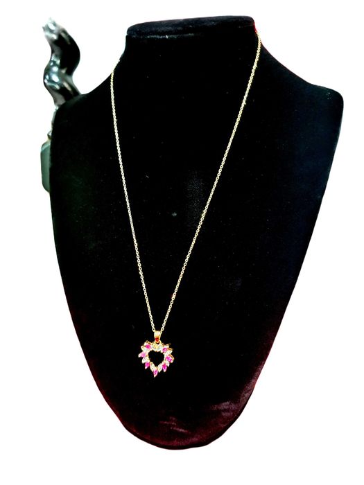 Medalion (forma inima) cu briliante si rubine