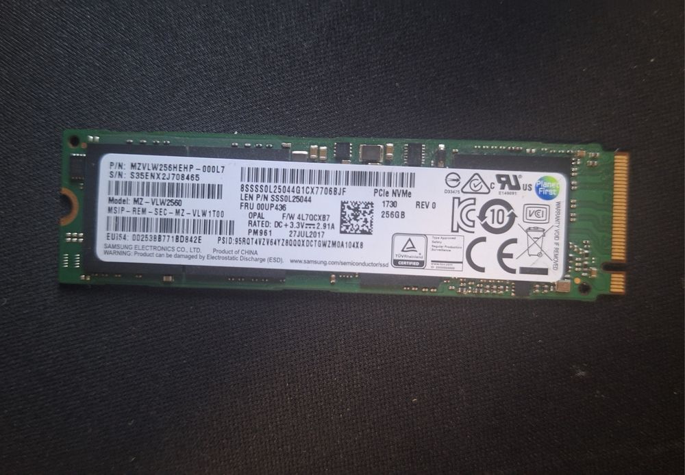 256gb M2 NVMe PCIe ssd