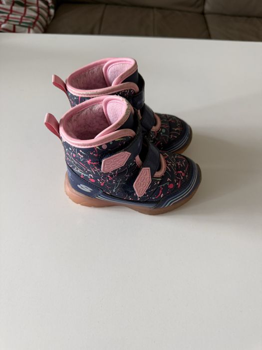 Skechers, Боти Illumi Brights с велкро, Тъмносин / Бял / Розов, 23