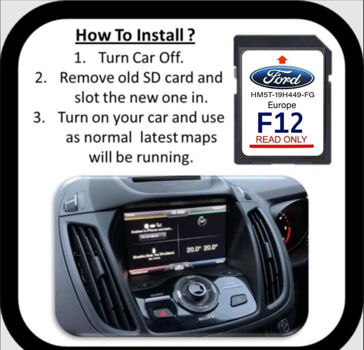F12 SD card 2024 Форд навигация ъпдейт Sync2 FORD СД карта Lincoln USA