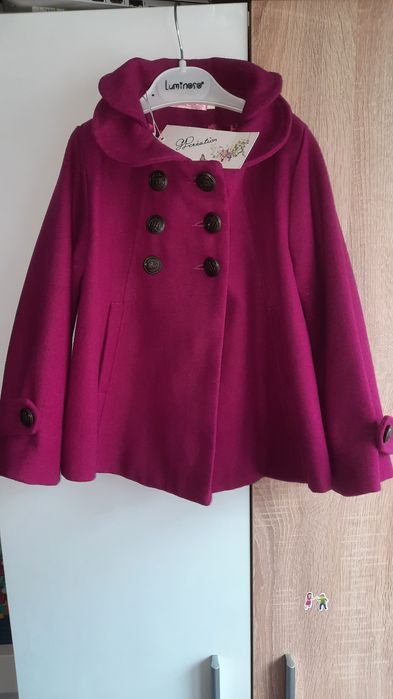 Детско разкроено палто с двуредово закопчаване