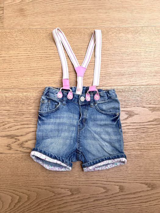 Pantaloni scurti H&M si fusta NEXT din blug albastru, copii 1-2 ani