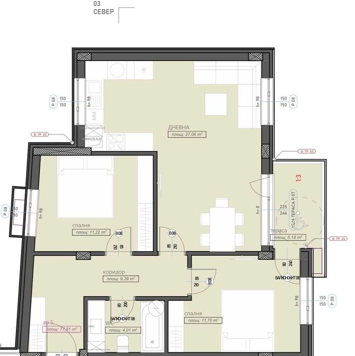 Продава се Тристаен апартамент в Стара Загора, Аязмото - 102 кв.м за 512 €/кв.м - Снимка #2