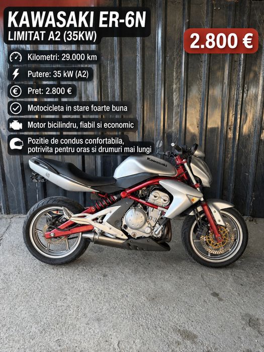 Kawasaki ER6N 35KW A2 (MotoBuz) -RATE FIXE - GARANTIE