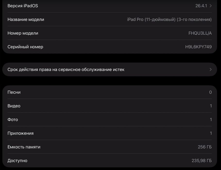 Ipad Pro 11 / M1 / 256 GB