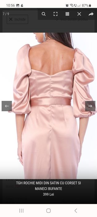 Rochie saten lungime midi