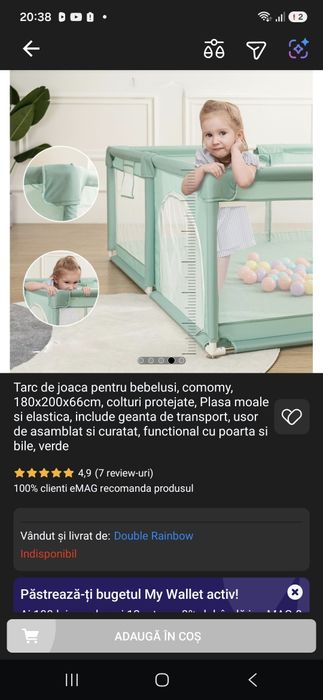 Tarc pentru copii, dim. 180/200/66
