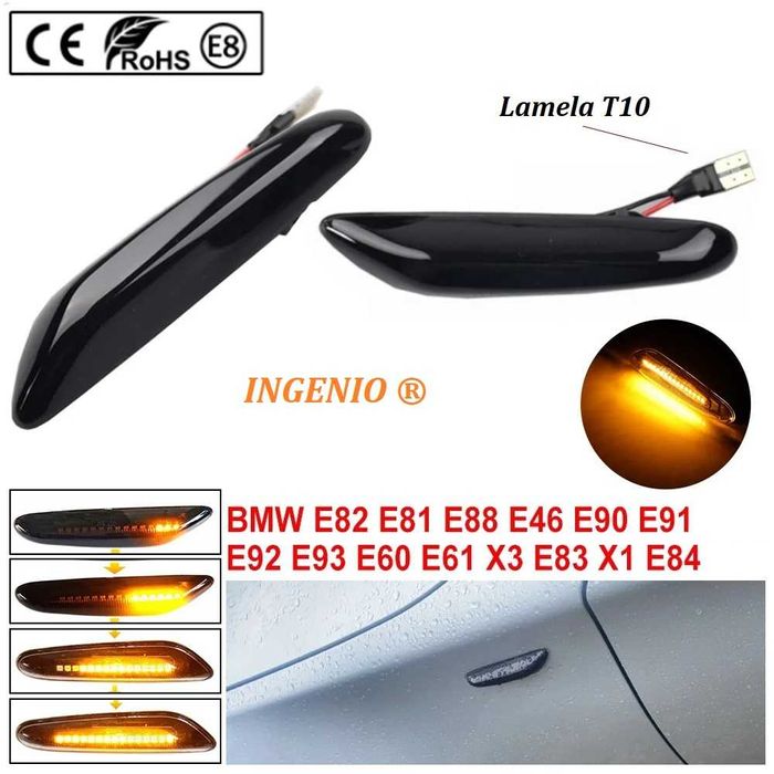 Set 2 Lampi Dinamice Aripi BMW E46 E90 E87 E81 E83 E84 E88 E60 Fumurii
