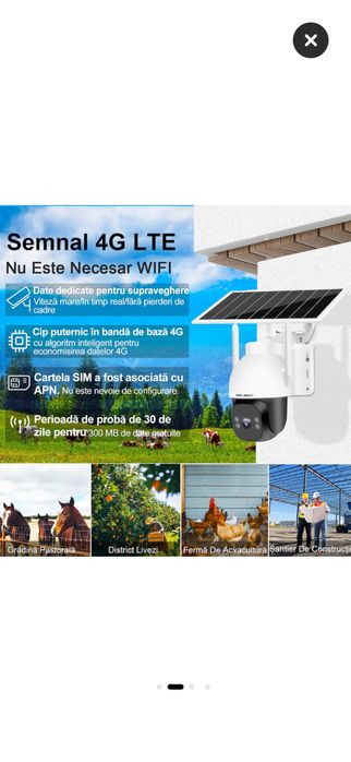 Camera de supraveghere cu cartela SIM 4G si panou solar