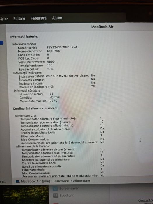 MacBook Air 2022 M2 8core 256GB SSD 8GB  13.6 Retina Display IMPECABIL