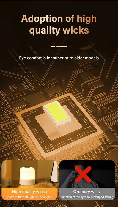 Акумулаторна преносима LED нощна лампа дистанционо управление настолна